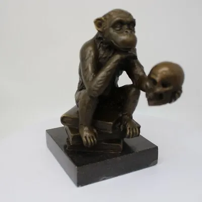 Art Nouveau Style Statue Sculpture Monkey Wildlife Art Deco Style Bronze Signed • $157.99