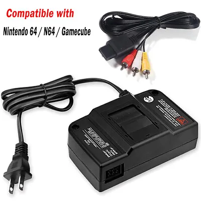 For Nintendo 64 N64 AC Adapter Adapter Power Supply & AV Cable Cord ( US Plug ) • $12.55