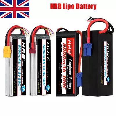 HRB 14.8V 4S Lipo Battery 1300-6000mAh 50C 100C For RC Racing Truck Helicopter • £5.69