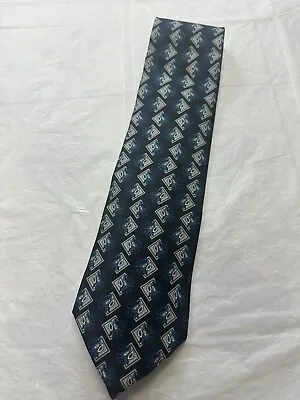 Vintage Christian Dior Silk Neck Tie Men's Neckwear Blue Made In Usa • $14.99