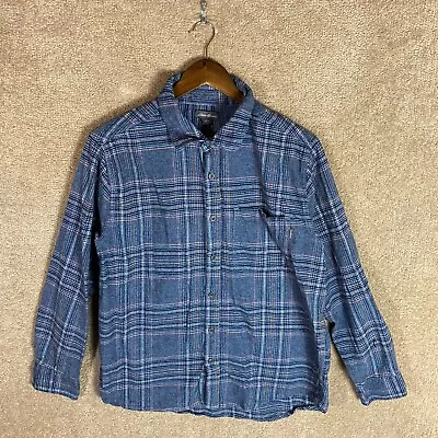 Eddie Bauer Shirt Mens Size Large L Blue Multi Plaid Long Sleeve Flannel Casual • $10