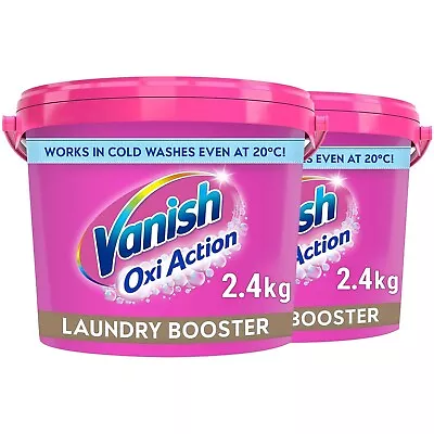 2 X Vanish Oxi Action Laundry Booster Stain Remover Powder 2.4kg Chlorine-Free • £28.49
