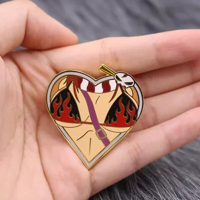 Anime Figure Upper And Lower Body Suit Heart-shaped Metal Pin Badge Brooch • $15.50