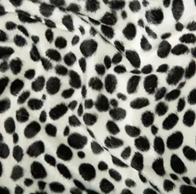 1 Meter Animal Dalmation Print Faux Fur Velboa Velour  Fabric..58” Wide #41400 • £13