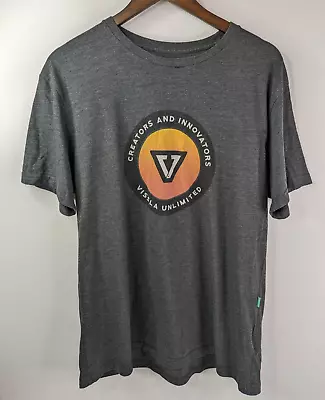 Vissla Unlimited Everyday Heather Grey T-Shirt Men's Large Cotton Tee Surf • $13.99