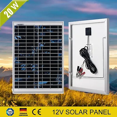 $33.24 • Buy 20W 12V Solar Panel Mono Home Caravan RV Boat Camping Battery Charger Power Bank