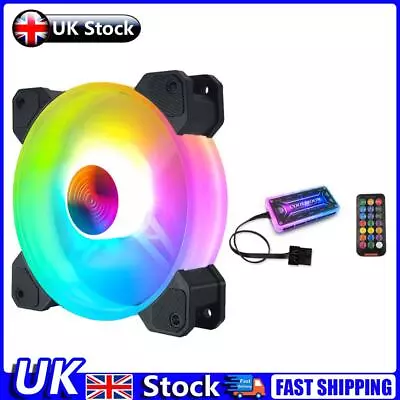 COOLMOON 120mm Chassis RGB Cooling Fan Gorgeous Lighting Quiet Radiator Heatsink • £25.19