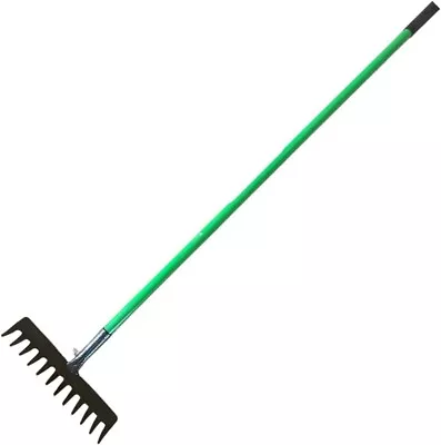 12 Teeth Heavy Duty Garden Rake With Handle Carbon Steel Leaves Grass Rake • £11.87