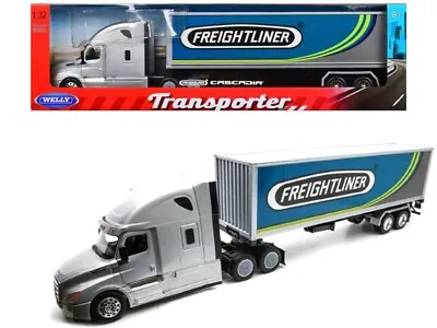 Welly Freightliner Cascadia Truck With Freightliner Container 1/32 Silver 32696 • $42.99