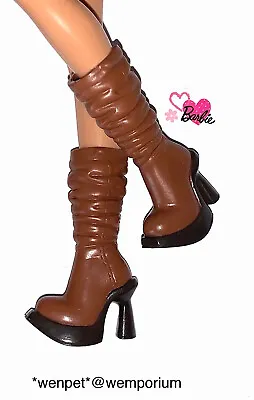 £4.99 • Buy Barbie My Scene Doll Clothes Fab Brown Chunky Ruched Leg Platform Long Boots