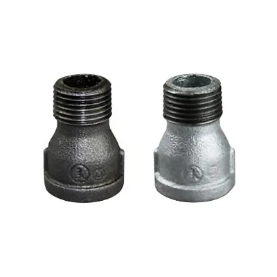 BLACK & GALVANISED Malleable Iron REDUCING SOCKET COUPLING BSPT 1/4  To 2   • £2.50