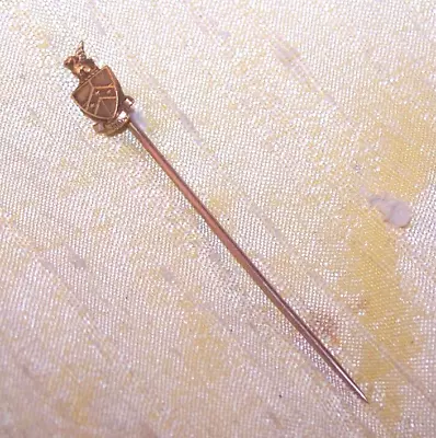 VINTAGE Beta Theta Pi Fraternity TINY Crest Stick Pin 1 5/8  Tall - VERY OLD • $10.50