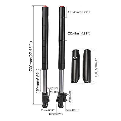 UpsideDown 45mm 48mm Front Forks Suspension 125cc 140cc 150cc Dirt Pit Pro Bike • $139.47