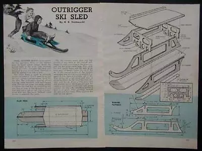 Snow Ski Sled W/ Outriggers FAST HowTo PLANS Easy Build • $5.99