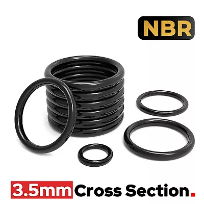 Metric Nitrile Rubber NBR O Ring Seals 3.5mm Cross Section 5mm-363mm ID O-Rings • £3.78