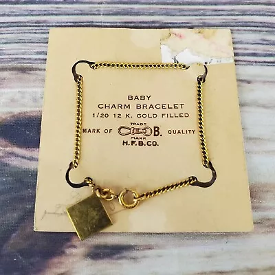 Vintage 1/20 12K Gold Filled Baby Charm Bracelet • $14.30