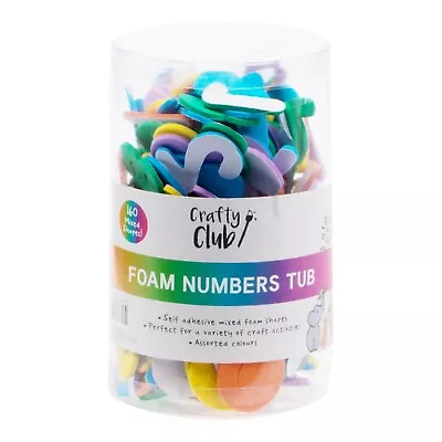 Crafty Club 160 Piece Multicoloured Numbers Design Self Adhesive Foam Stickers • £1.99