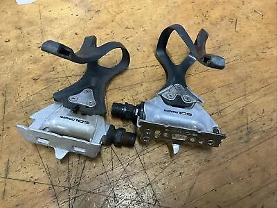 Vintage Shimano PD-1050 105 Platform Pedals With Toe Clips  • $21.24