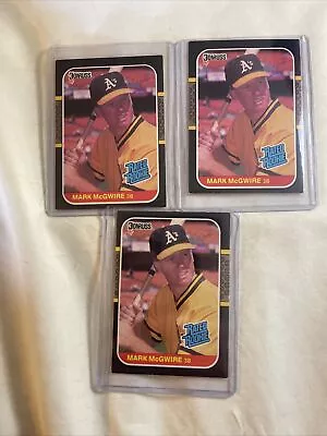 3 Card Lot Of Mark McGwire 1987 Rated Rookie Cards • $10