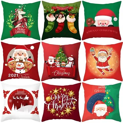 £2.68 • Buy 18'' Christmas Xmas Santa Sofa Car Throw Cushion Linen Pillow Cover Case Home  