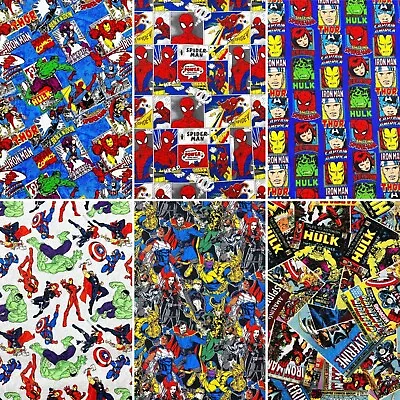 Marvel Comic Licensed Printed Fabric 100% Cotton Sheet Craft Material 110cm Wide • £3.94