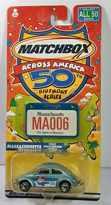 2001 1962 VW Beetle Massachusetts Matchbox Across America Rare Vintage On Card • $10