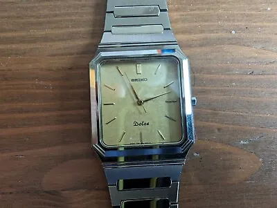 Vintage Seiko Dolce 7741-5120 Gold Men's Quartz Watch Rare New Battery • $179.99