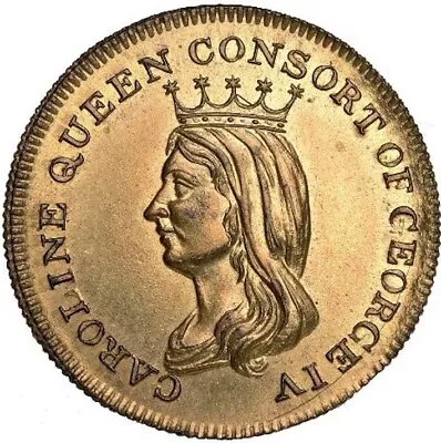 £50 • Buy 1821 Death Of Queen Caroline 25mm Brass Medal BHM 1154
