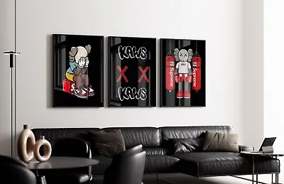 Set Of 3 Athlete Kaws Art Pieces Canvas Wall Art Home Decor • $44.99