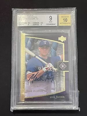 2001 Upper Deck Ultimate Collection Mark Teixeira Auto BGS 9 / 10 /250 • $80