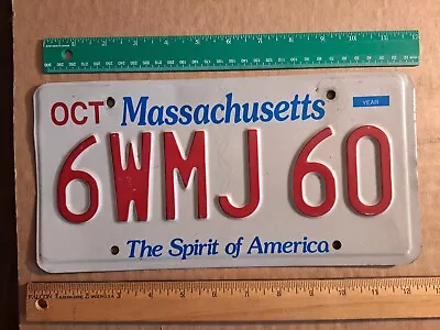 License Plate Massachusetts 6 WMJ 60 • $9.99