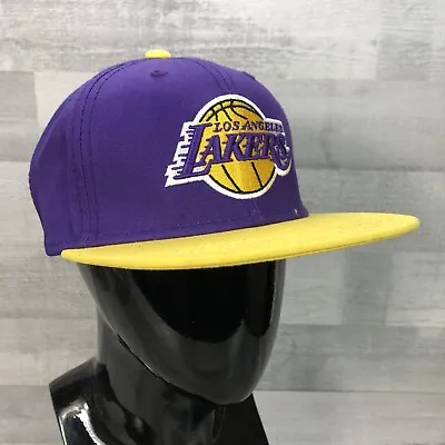 LA Lakers SnapBack Cap Hat Youth One Size Adjustable Purple Yellow Embroidered • £18.71