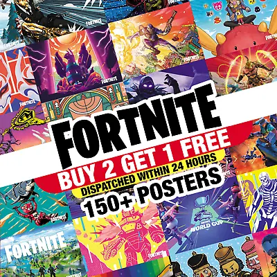 150+ Fortnite Battle Royale Gaming Posters Art Print Wall Home Room Decor A3 A4 • £4.19
