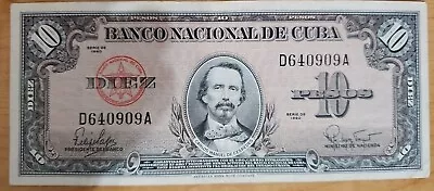 10 Pesos 1960 Carlos Manuel De Cespedes Banco Nacional • $14.99