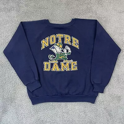 Vintage Notre Dame Sweatshirt Adult M Blue 80s Champion College University USA • $39.95