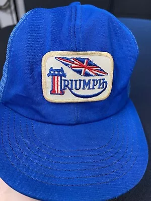 Vintage TRIUMPH Motorcycle Snapback Hat Mens 1970's • $25