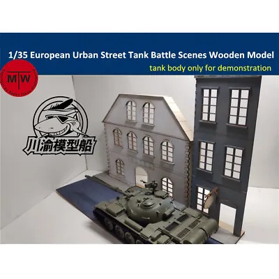 1/35 European Urban Street Scenes Diorama DIY Wooden Assembly Model Kit • $21
