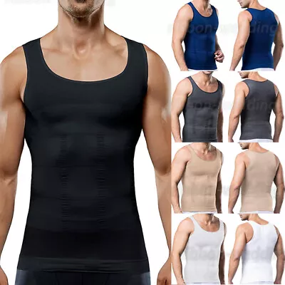 Men' Slim Shaper Body Vest Chest Belly Waist For Man Boobs Moobs Compression Hot • £14.99