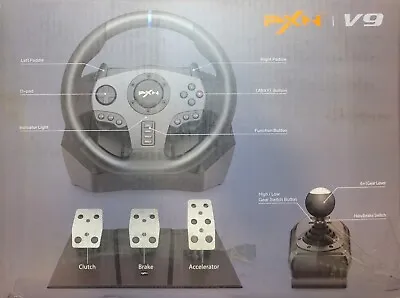 PXN V9 Steering Wheel & Pedals & Shifter  For PC/PS3/PS4/SWITCH/XBOX ONE • $120