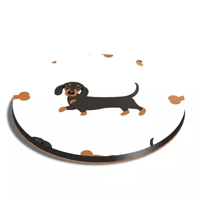 £3.99 • Buy Round MDF Coaster Cute Sausage Dog Pattern Dachshund #50693