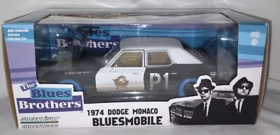 Greenlight 1:24 Blues Brothers Bluesmobile Dodge Monaco Blue Machine Chase Car • $99.99