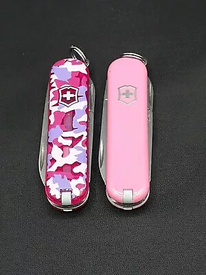 Lot Of 2 Victorinox Classic Sd Swiss Army Knives Translucent Camouflage Pink T11 • $15