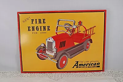 Vintage Fire Engine Embossed Metal Sign Kids Room Decor • $20
