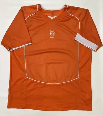 Vintage Nike 90 Knvb Soccer Jersey Netherlands Orange Size Large • $20.99