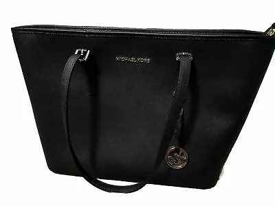 Michael Kors Jet Travel Tote Handbag - Black Large 15 X 10 Inch • $100