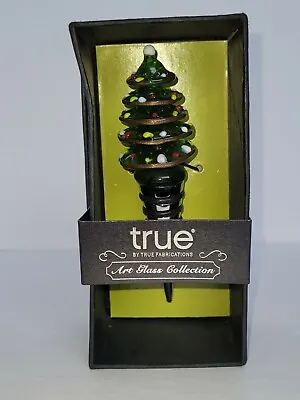 True Fabrications Art Glass Collection Wine Bottle Stopper Christmas Tree • £19.28