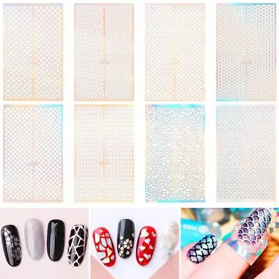 Reusable DIY Hollow Nail Sticker Nails Art Nails Template Stencil Mold • £3.07