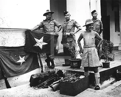Gurkha Soldiers Displaying Japanese War Loot Flags Guns WWII Photo FL88 • $9.99