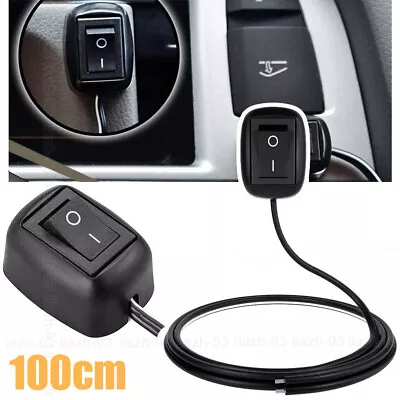 1x Car Push Button Rocker Switch Paste Type OFF/ON Toggle Switches Cable 100cm • £5.82