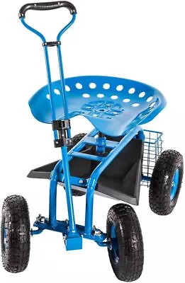 Peach Tree Garden Cart Rolling Work Seat Outdoor Utility Lawn Yard Patio Wagon • $50.98